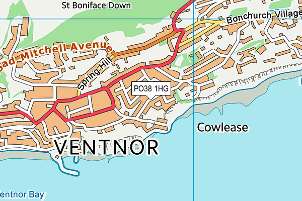 PO38 1HG map - OS VectorMap District (Ordnance Survey)