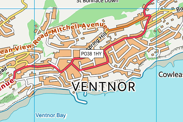 PO38 1HY map - OS VectorMap District (Ordnance Survey) PO38 1HY map - OS VectorMap District (Ordnance Survey)