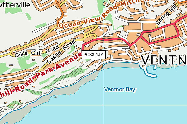 PO38 1JY map - OS VectorMap District (Ordnance Survey) PO38 1JY map - OS VectorMap District (Ordnance Survey)