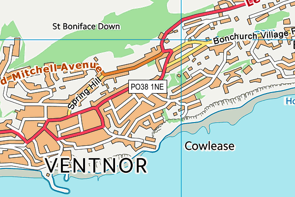 PO38 1NE map - OS VectorMap District (Ordnance Survey) PO38 1NE map - OS VectorMap District (Ordnance Survey)