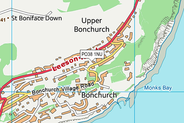 PO38 1NU map - OS VectorMap District (Ordnance Survey) PO38 1NU map - OS VectorMap District (Ordnance Survey)