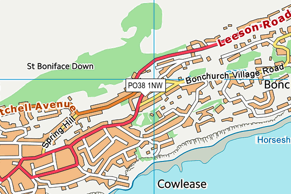 PO38 1NW map - OS VectorMap District (Ordnance Survey) PO38 1NW map - OS VectorMap District (Ordnance Survey)