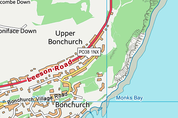 PO38 1NX map - OS VectorMap District (Ordnance Survey) PO38 1NX map - OS VectorMap District (Ordnance Survey)