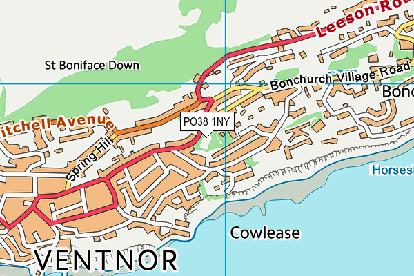 PO38 1NY map - OS VectorMap District (Ordnance Survey) PO38 1NY map - OS VectorMap District (Ordnance Survey)