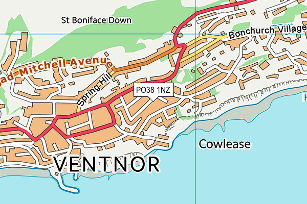 PO38 1NZ map - OS VectorMap District (Ordnance Survey) PO38 1NZ map - OS VectorMap District (Ordnance Survey)