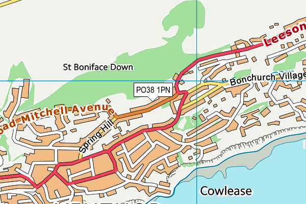 PO38 1PN map - OS VectorMap District (Ordnance Survey) PO38 1PN map - OS VectorMap District (Ordnance Survey)