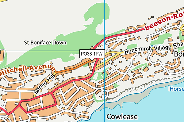 PO38 1PW map - OS VectorMap District (Ordnance Survey) PO38 1PW map - OS VectorMap District (Ordnance Survey)