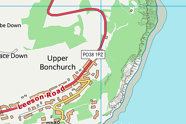 PO38 1PZ map - OS VectorMap District (Ordnance Survey)