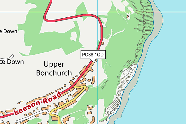 PO38 1QD map - OS VectorMap District (Ordnance Survey) PO38 1QD map - OS VectorMap District (Ordnance Survey)