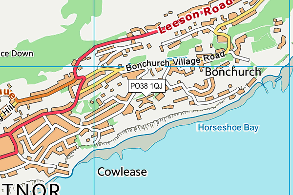 PO38 1QJ map - OS VectorMap District (Ordnance Survey) PO38 1QJ map - OS VectorMap District (Ordnance Survey)