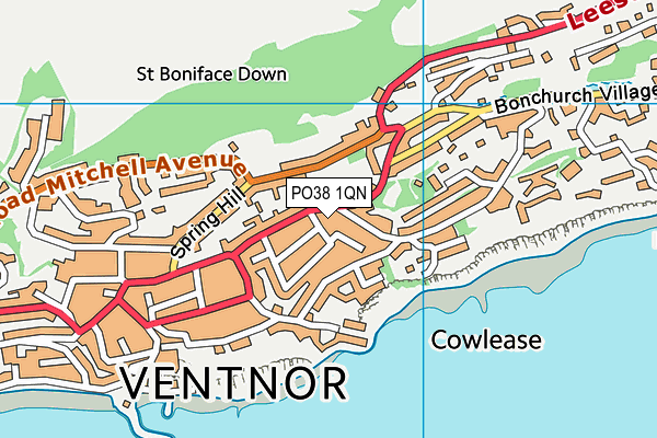 PO38 1QN map - OS VectorMap District (Ordnance Survey) PO38 1QN map - OS VectorMap District (Ordnance Survey)