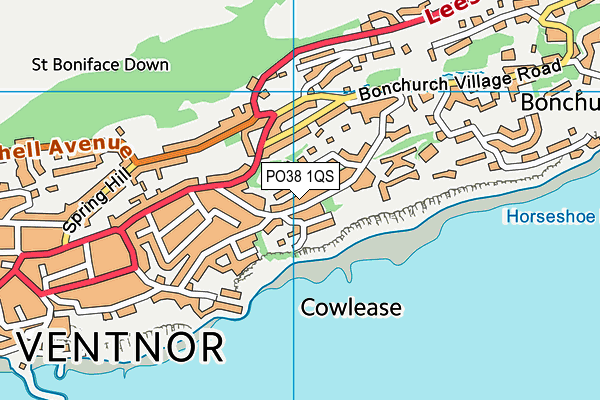 PO38 1QS map - OS VectorMap District (Ordnance Survey) PO38 1QS map - OS VectorMap District (Ordnance Survey)
