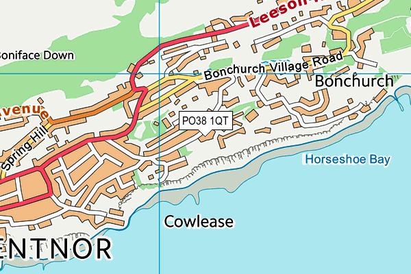 PO38 1QT map - OS VectorMap District (Ordnance Survey) PO38 1QT map - OS VectorMap District (Ordnance Survey)