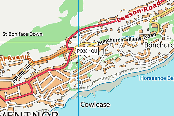 PO38 1QU map - OS VectorMap District (Ordnance Survey) PO38 1QU map - OS VectorMap District (Ordnance Survey)