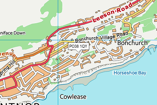 PO38 1QY map - OS VectorMap District (Ordnance Survey)