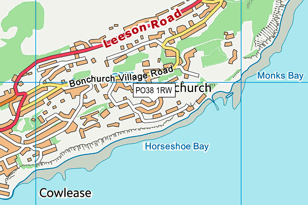PO38 1RW map - OS VectorMap District (Ordnance Survey)