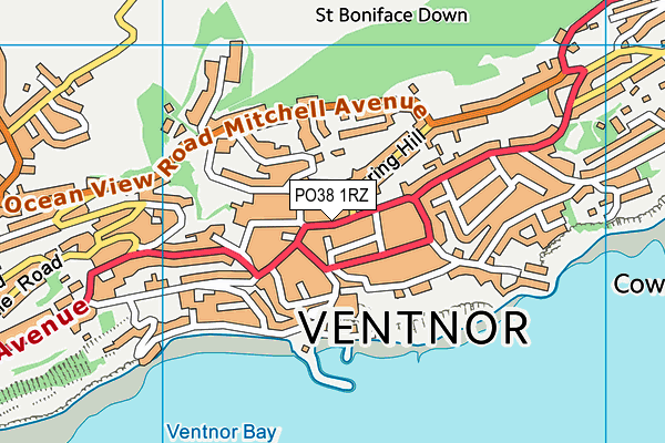 PO38 1RZ map - OS VectorMap District (Ordnance Survey) PO38 1RZ map - OS VectorMap District (Ordnance Survey)