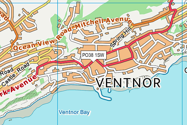 PO38 1SW map - OS VectorMap District (Ordnance Survey) PO38 1SW map - OS VectorMap District (Ordnance Survey)