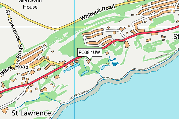 PO38 1UW map - OS VectorMap District (Ordnance Survey) PO38 1UW map - OS VectorMap District (Ordnance Survey)