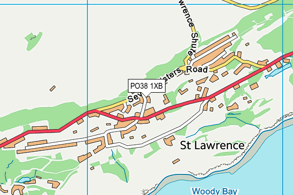PO38 1XB map - OS VectorMap District (Ordnance Survey)