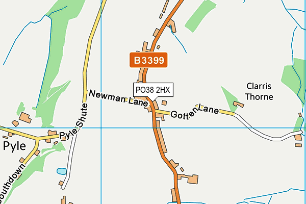 PO38 2HX map - OS VectorMap District (Ordnance Survey) PO38 2HX map - OS VectorMap District (Ordnance Survey)
