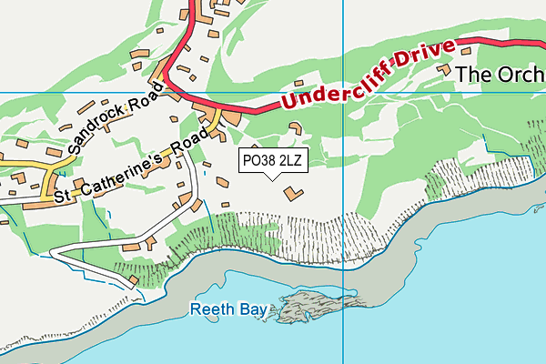 PO38 2LZ map - OS VectorMap District (Ordnance Survey) PO38 2LZ map - OS VectorMap District (Ordnance Survey)