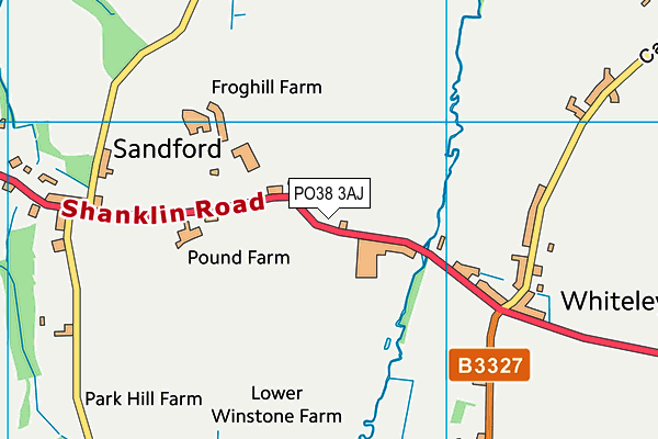 PO38 3AJ map - OS VectorMap District (Ordnance Survey) PO38 3AJ map - OS VectorMap District (Ordnance Survey)