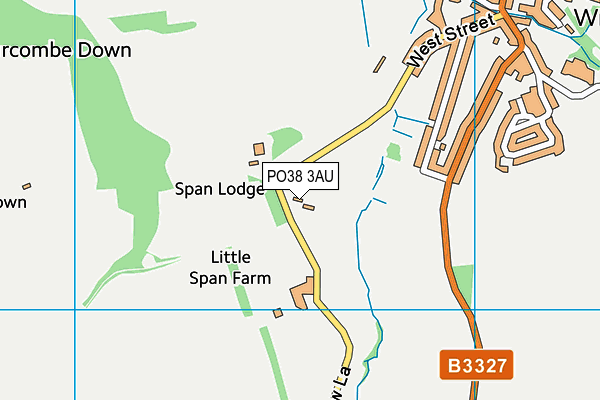 PO38 3AU map - OS VectorMap District (Ordnance Survey) PO38 3AU map - OS VectorMap District (Ordnance Survey)