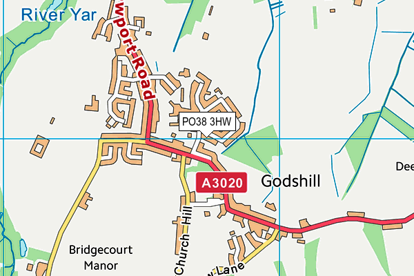 PO38 3HW map - OS VectorMap District (Ordnance Survey) PO38 3HW map - OS VectorMap District (Ordnance Survey)