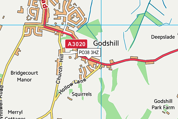 PO38 3HZ map - OS VectorMap District (Ordnance Survey) PO38 3HZ map - OS VectorMap District (Ordnance Survey)