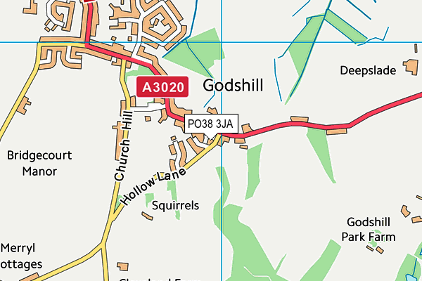 PO38 3JA map - OS VectorMap District (Ordnance Survey) PO38 3JA map - OS VectorMap District (Ordnance Survey)