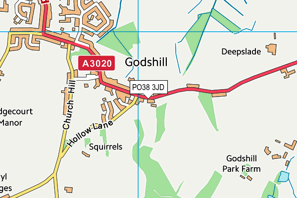 PO38 3JD map - OS VectorMap District (Ordnance Survey) PO38 3JD map - OS VectorMap District (Ordnance Survey)