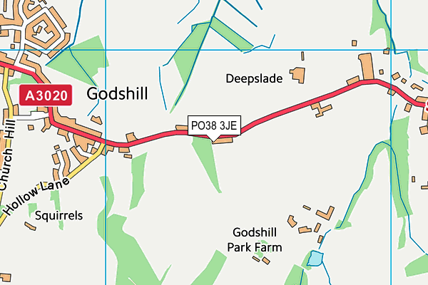 PO38 3JE map - OS VectorMap District (Ordnance Survey)