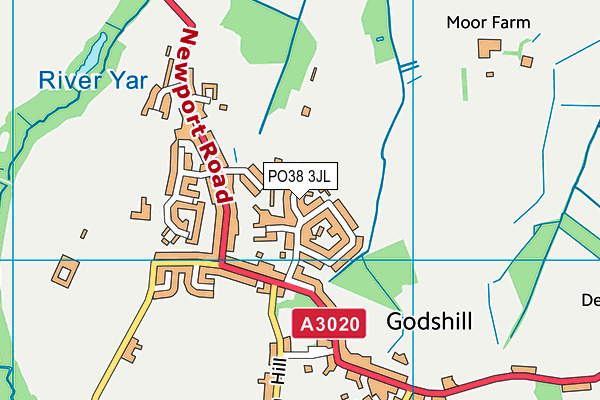 PO38 3JL map - OS VectorMap District (Ordnance Survey) PO38 3JL map - OS VectorMap District (Ordnance Survey)