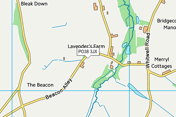 PO38 3JX map - OS VectorMap District (Ordnance Survey) PO38 3JX map - OS VectorMap District (Ordnance Survey)