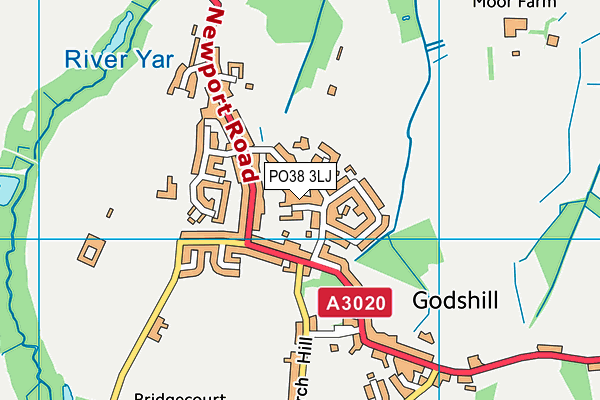 PO38 3LJ map - OS VectorMap District (Ordnance Survey) PO38 3LJ map - OS VectorMap District (Ordnance Survey)