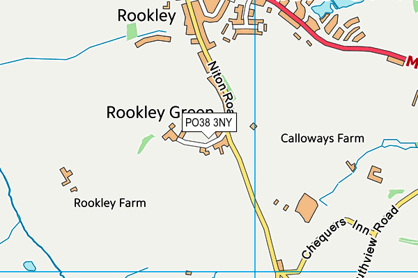 PO38 3NY map - OS VectorMap District (Ordnance Survey)