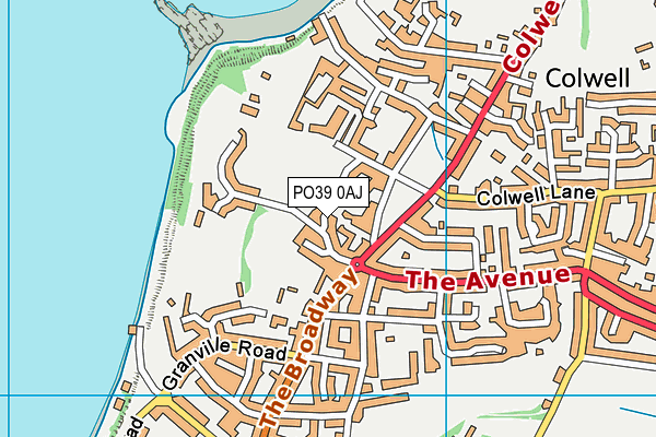 PO39 0AJ map - OS VectorMap District (Ordnance Survey)