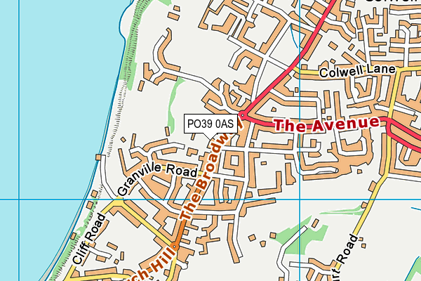 PO39 0AS map - OS VectorMap District (Ordnance Survey)
