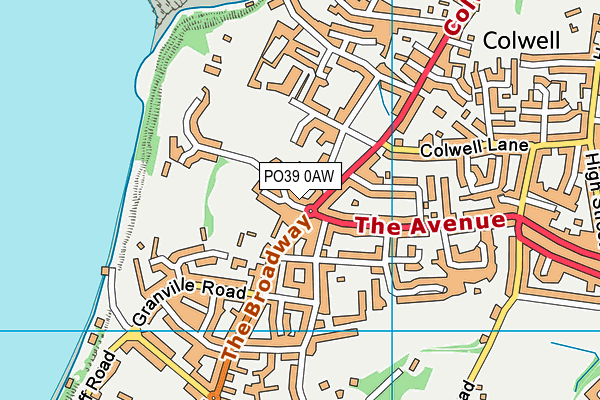 PO39 0AW map - OS VectorMap District (Ordnance Survey)