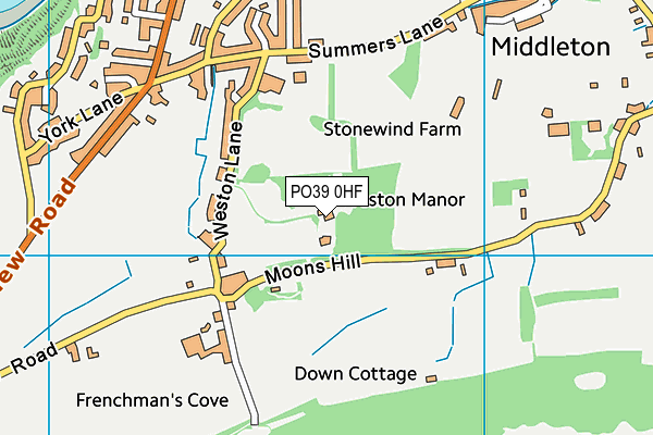 PO39 0HF map - OS VectorMap District (Ordnance Survey)
