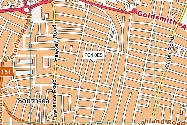 PO4 0ES map - OS VectorMap District (Ordnance Survey) PO4 0ES map - OS VectorMap District (Ordnance Survey)
