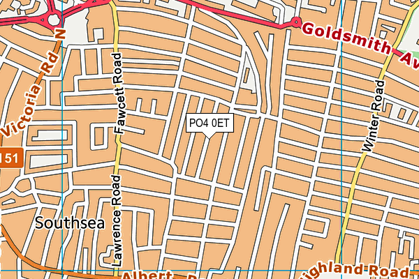 PO4 0ET map - OS VectorMap District (Ordnance Survey)