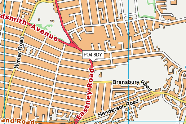 PO4 8DY map - OS VectorMap District (Ordnance Survey) PO4 8DY map - OS VectorMap District (Ordnance Survey)
