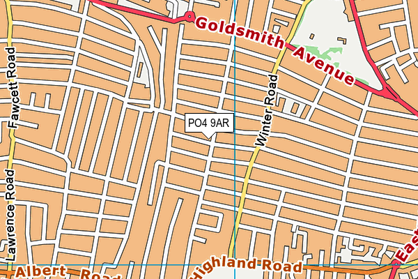 PO4 9AR map - OS VectorMap District (Ordnance Survey) PO4 9AR map - OS VectorMap District (Ordnance Survey)