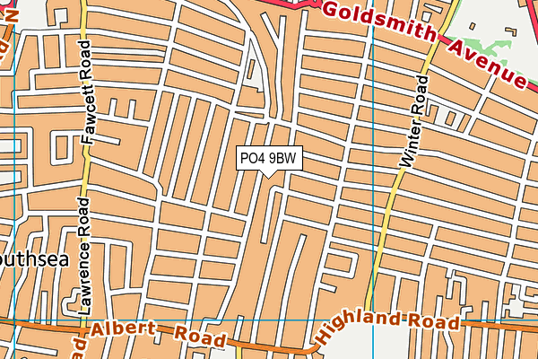 PO4 9BW map - OS VectorMap District (Ordnance Survey)