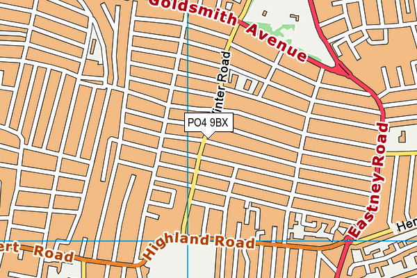 PO4 9BX map - OS VectorMap District (Ordnance Survey) PO4 9BX map - OS VectorMap District (Ordnance Survey)