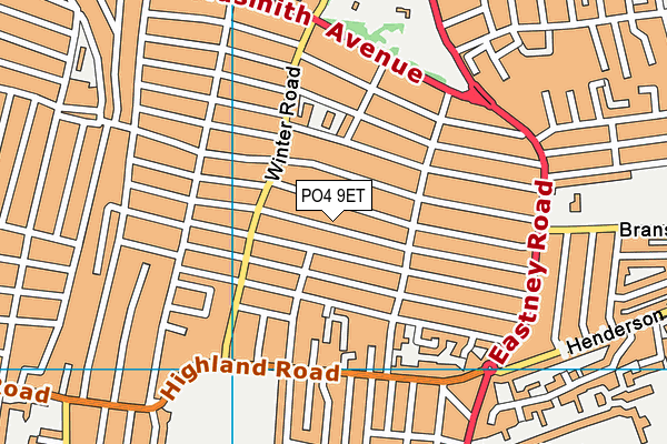 PO4 9ET map - OS VectorMap District (Ordnance Survey) PO4 9ET map - OS VectorMap District (Ordnance Survey)