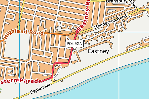 PO4 9GA map - OS VectorMap District (Ordnance Survey)