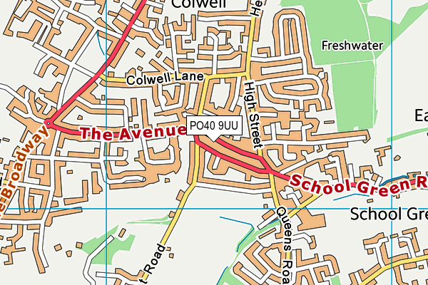 PO40 9UU map - OS VectorMap District (Ordnance Survey)